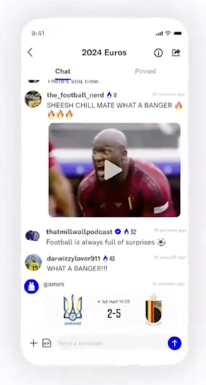 Bunches mobile chat screen