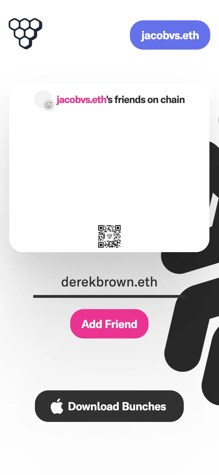 Friends on Chain mobile add friend screen