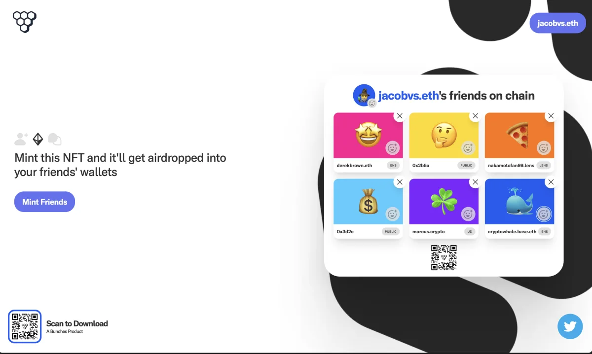 Friends on Chain desktop minting screen